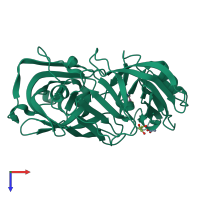 PDB entry 4y37 coloured by chain, top view.