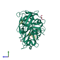 PDB entry 4y39 coloured by chain, side view.