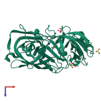 PDB entry 4y39 coloured by chain, top view.
