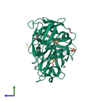 PDB entry 4y3f coloured by chain, side view.