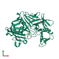 Monomeric assembly 1 of PDB entry 4y3g coloured by chemically distinct molecules, front view.