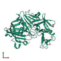 PDB entry 4y3j coloured by chain, front view.