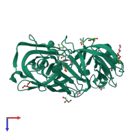 PDB entry 4y3j coloured by chain, top view.