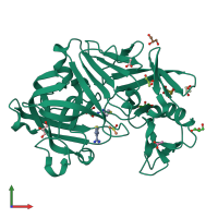 PDB entry 4y3l coloured by chain, front view.