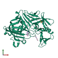 PDB entry 4y3p coloured by chain, front view.