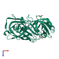 PDB entry 4y3p coloured by chain, top view.