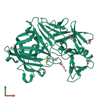 PDB entry 4y3q coloured by chain, front view.