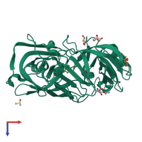 PDB entry 4y3q coloured by chain, top view.