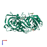 PDB entry 4y3r coloured by chain, top view.