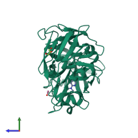 PDB entry 4y3s coloured by chain, side view.