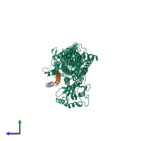 PDB entry 4y3u coloured by chain, side view.