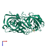 PDB entry 4y3w coloured by chain, top view.