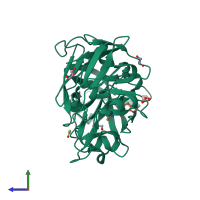 PDB entry 4y3z coloured by chain, side view.