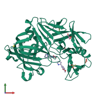 PDB entry 4y41 coloured by chain, front view.