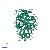 PDB entry 4y41 coloured by chain, side view.