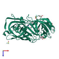 PDB entry 4y41 coloured by chain, top view.