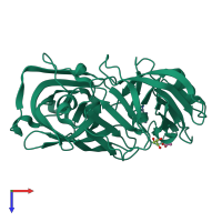 PDB entry 4y44 coloured by chain, top view.