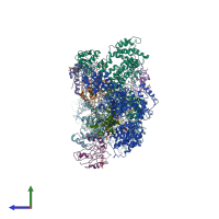 PDB entry 4y49 coloured by chain, side view.