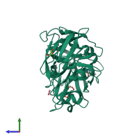 PDB entry 4y4e coloured by chain, side view.