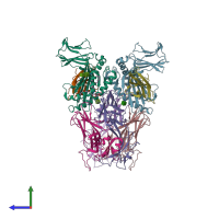 PDB entry 4y4f coloured by chain, side view.