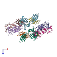 PDB entry 4y4f coloured by chain, top view.