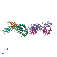 PDB entry 4y4k coloured by chain, top view.