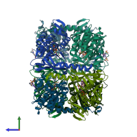 PDB entry 4y4m coloured by chain, side view.
