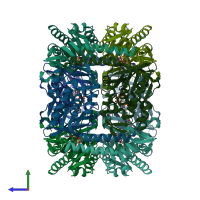 PDB entry 4y4n coloured by chain, side view.