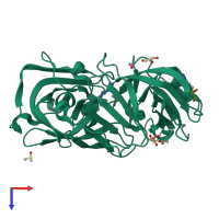 PDB entry 4y4t coloured by chain, top view.