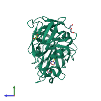 PDB entry 4y4u coloured by chain, side view.