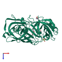 PDB entry 4y4u coloured by chain, top view.