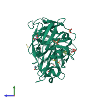 PDB entry 4y50 coloured by chain, side view.