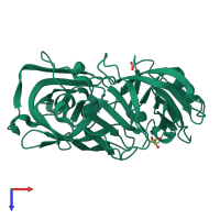 PDB entry 4y51 coloured by chain, top view.