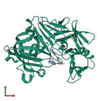 PDB entry 4y53 coloured by chain, front view.
