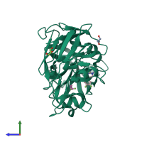 PDB entry 4y53 coloured by chain, side view.