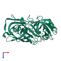 PDB entry 4y53 coloured by chain, top view.