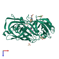 PDB entry 4y5b coloured by chain, top view.