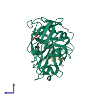 PDB entry 4y5g coloured by chain, side view.