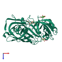 PDB entry 4y5k coloured by chain, top view.