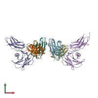 PDB entry 4y5y coloured by chain, front view.