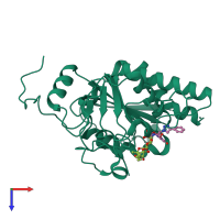 PDB entry 4y62 coloured by chain, top view.