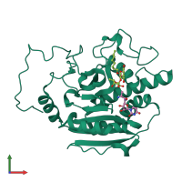 PDB entry 4y64 coloured by chain, front view.