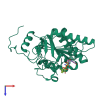 PDB entry 4y64 coloured by chain, top view.