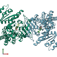 PDB 4y67 coloured by chain and viewed from the front.