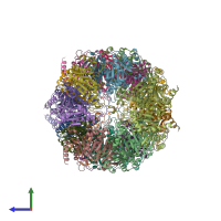 PDB entry 4y69 coloured by chain, side view.