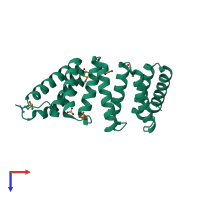 PDB entry 4y6c coloured by chain, top view.