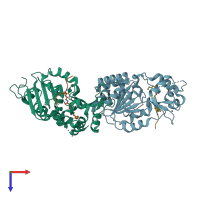 PDB entry 4y6o coloured by chain, top view.