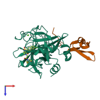 PDB entry 4y71 coloured by chain, top view.