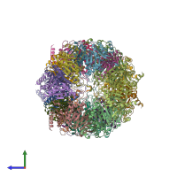 PDB entry 4y74 coloured by chain, side view.