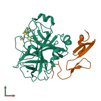 PDB entry 4y76 coloured by chain, front view.